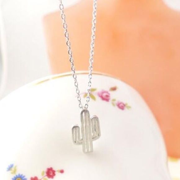 Cactus Dainty Pendant Necklace Silver - Picture 5 of 8